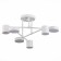 Ceiling EVOLUCE lamp. Sle201052-06. Nobel. 6x7 W, LED, 4000K, 3024 LM, 57x57x25 cm, white color