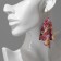 Earrings hanging "rhombus" chain mail, flowers bouquet, colored, 9 cm