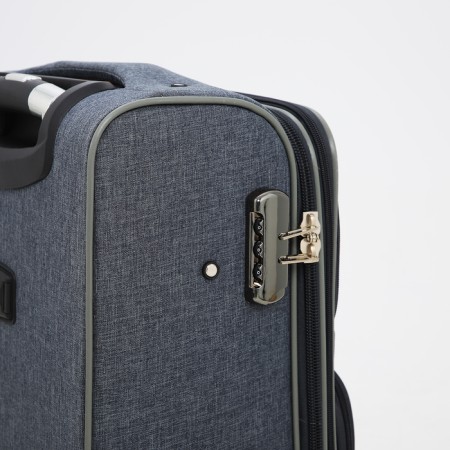 Small 20 suitcase, a lightning department, code lock, 3 wheels, 2 outer pockets, color gray color-4