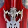 Souvenir sword on a tablet, blade 27 cm, handle with the head of the old man