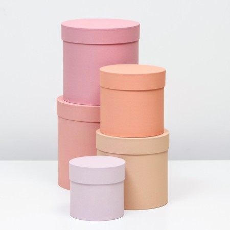 Set of round boxes 5 in 1 "Dawn" 23 x 23 x 25 - 15 x 15 x 15 cm-1