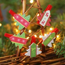 A set of New Year's decor on the clothespin, 6 pcs. 