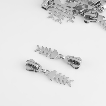 Automatic castle for lightning "Tractor", No. 5, decorative, 10 pcs, Nickel color-1