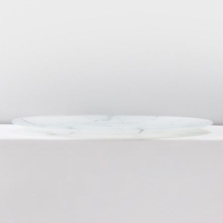 Set of table share “marble”, 7 objects: plate d = 30 cm - 1 pc, d = 21.5 cm - 6 pcs, white color-3