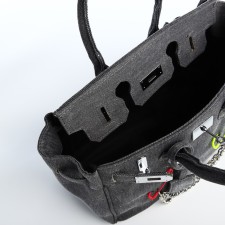 Women's bag from textiles, 30x21x15 cm,