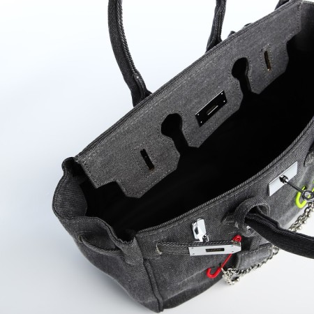 Women's bag from textiles, 30x21x15 cm,
