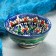 PIALA RISTAN CIRAMICA "Flowers", 8.5 cm, small cognac, mix