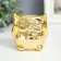 Ceramics candlestick for 1 candle "Little eagle owl" gold D-3 cm 5.2x6.5x6.7 cm