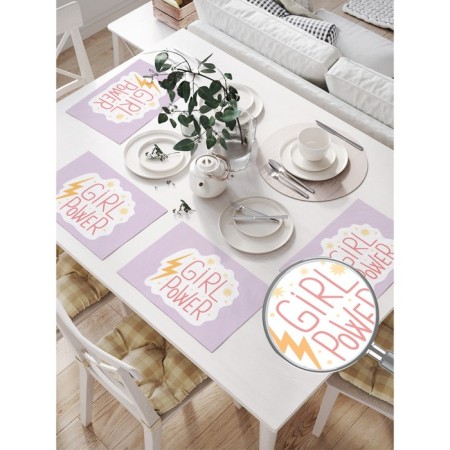 Set of napkins for setting the Girl Power table, rectangular, size 32x46 cm, 4 pcs-1