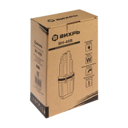 Vibration "Vortex" NU-40V, 280 W, upper fence, pressure 72 m, 18 l/min, cable 40 m-1