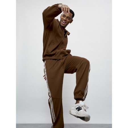 Male tracksuit, size 50, brown color-16