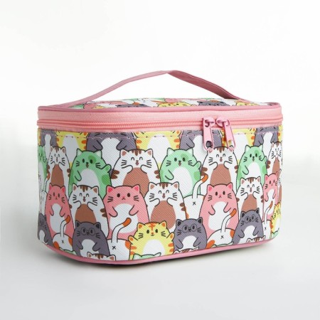 Cosmetic bag with lightning, pink/multi -colored color