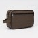 Lightning cosmetic bag, external pocket, brown color