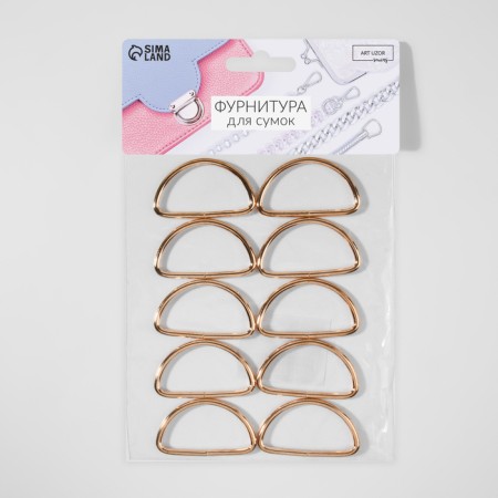 Half -ring for bags, d = 40 mm, thickness - 3 mm, 10 pcs, gold color-2