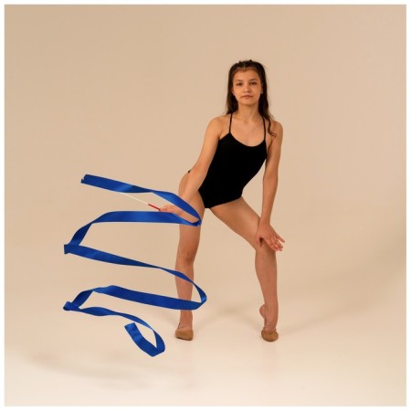 Ribbon for rhythmic gymnastics with a stick Grace Dance, 4 m, blue color-2