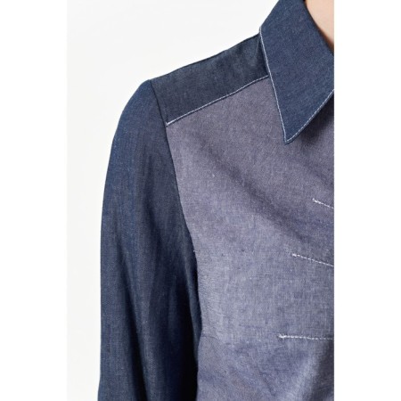 Female shirt, size 42, blue, blue color-5