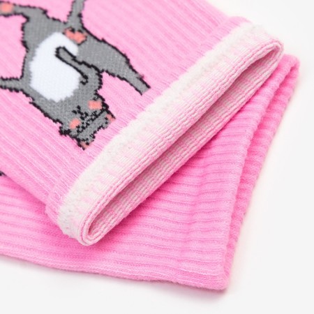 Socks "cat", pink color, size 36-40-3