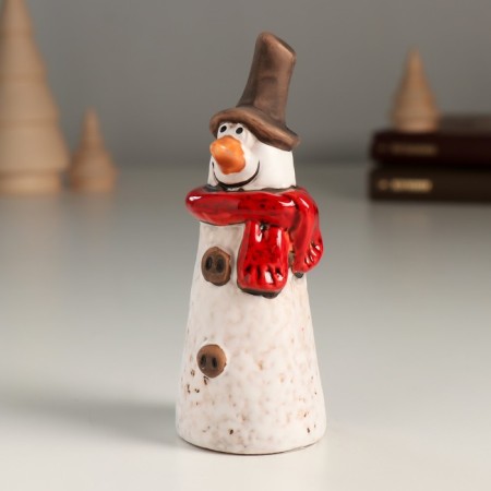 Souvenir Ceramics "Snowman in the cylinder and red scarf" 4.2x4.3x11.5 cm-3