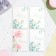 Set of mini -postcard "Flowers - 1" Pink background, 33 pieces, 7.5x10.5 cm