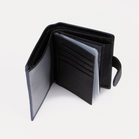 Male purse on the button for auto documents and passports, black color-2