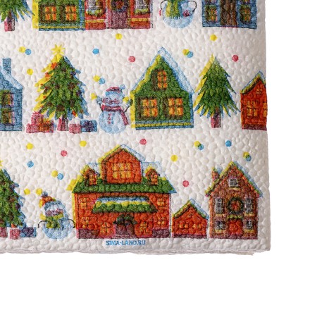 Paper napkins “Happy New Year”, houses, single -layer, 24x24 cm, set 20 pcs-4