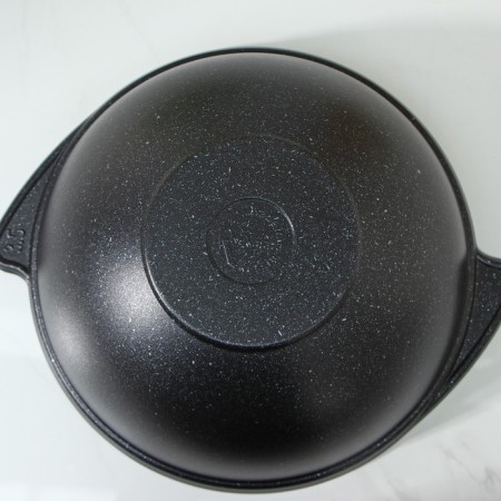 Kazan, 3.5 l, glass cover, cast handles, anti -stick coating, color dark marble-2