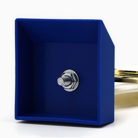 The award figure "Three stars", gold, the plastic stand is blue, 15.5 x 7.5 x 6 cm.-3