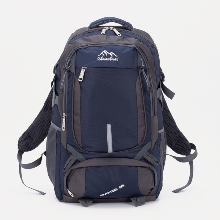 Tourist backpack on lightning with extension, 2 departments, 4 pockets, blue color
