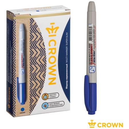 Permanent marker 1.0 mm Crown P-505-F Blue-3