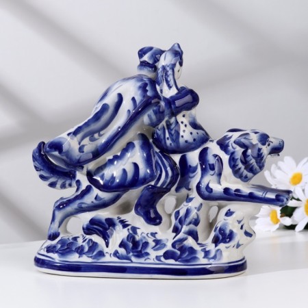 Souvenir "Ivan Tsarevich on the gray wolf" 25x10x20.5 cm, Gzhel-6