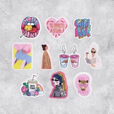 A set of paper stickers Girl Power, 7 × 6 cm, 10 pcs