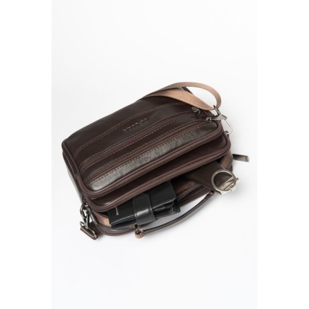 Bag Cross-Body Men, genuine leather de-gosa brown, 23x10x19 cm-4