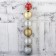 Set of balls plastic D-6 cm, 6 pcs "Prism" silver-gold