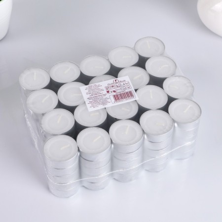 A set of tea candles, 3.8x1.6 cm, 3.5 hours, 12 g, 100 pieces, white-1