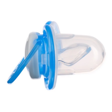 Nipple is an orthodhod dummy, with a cap, +12 months., Blue-4