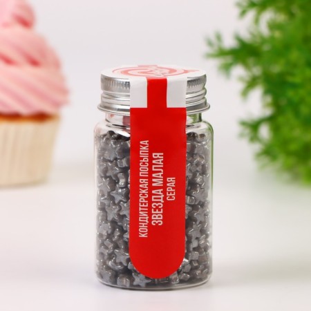 Confectionery Sprinking "Small Star" gray, 50 g-1