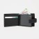 Men's purse on the button, a department for bills, for maps, for coins, black color
