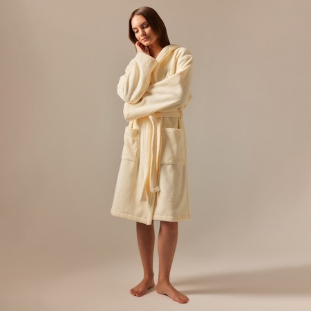 Terry robe with a hood Women's SL Home: Basic "Ivory", Rr. L, 100% HL, 420 g/m2-1