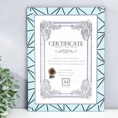 Photo frame Plastic format A4 "Chaos. Direct lines" Blue 31.5x24.5 cm