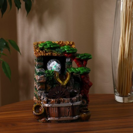 Fountain "House under the tree" 11x15x21 cm (with backlight)-2
