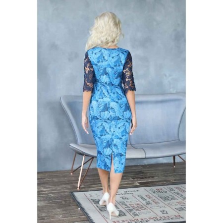 Female dress, size 44, blue color-9