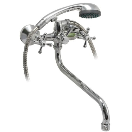 Bath-Dusheva Two-handed Juguni JGN0140 with metal, chrome and flywheel, crane-bugs ceramics, pouring 320 mm
