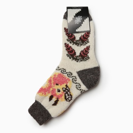 Women's socks “Squirrels with cones”, white color, size 25-2
