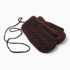 Baby mittens minku, brown color, 18 cm
