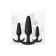 A set of anal traffic jams, cone, 3 pieces, Soft silicone, D = 19; 24; 31 mm, black