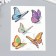 Tattoo on the body color with sparkles "Butterfly in flight" 14.7x10.5 cm