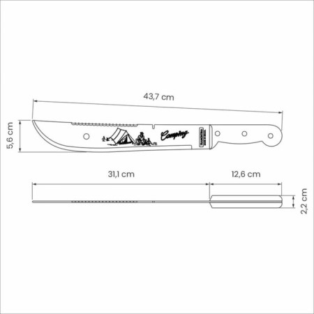 MACHET HISM, length 44 cm, steel, for chopping shrubs, Tramontina-1