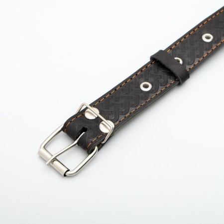 The collar combined dimensionless, leather/tarpaulin, 65 x 3.5 cm, Osh 31-61 cm, black-3