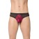 Men's panties Softline collection, with a checkered insert, size m/l, black color is black
