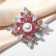 Brooch "Empress" rhombus, white-pink color in silver